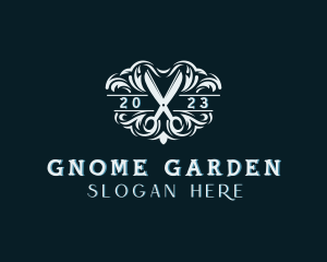 Scissors Gardening Plant logo design