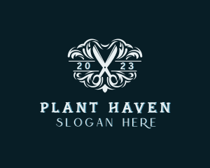 Scissors Gardening Plant logo design