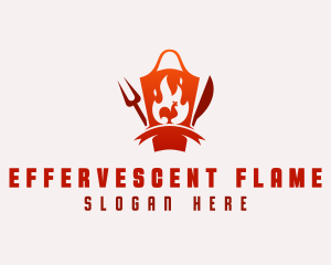 Chicken Apron Flame logo design