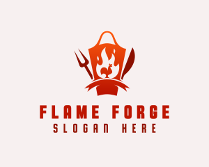 Chicken Apron Flame logo design