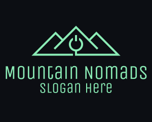 Monoline Mountain Power logo design