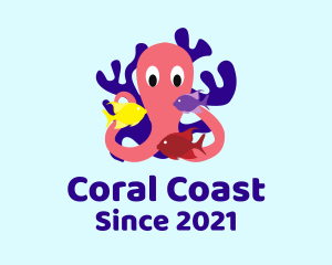 Octopus Fish Coral Reef logo