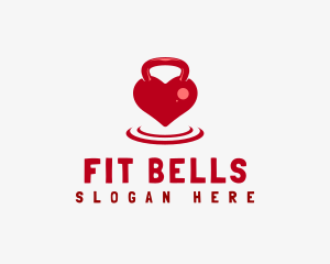 Kettlebell Heart Fitness logo design