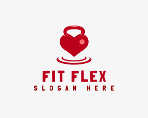 Kettlebell Heart Fitness logo design