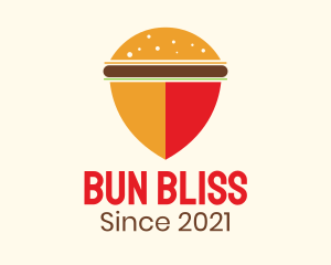 Burger Bun Shield Helemt logo design