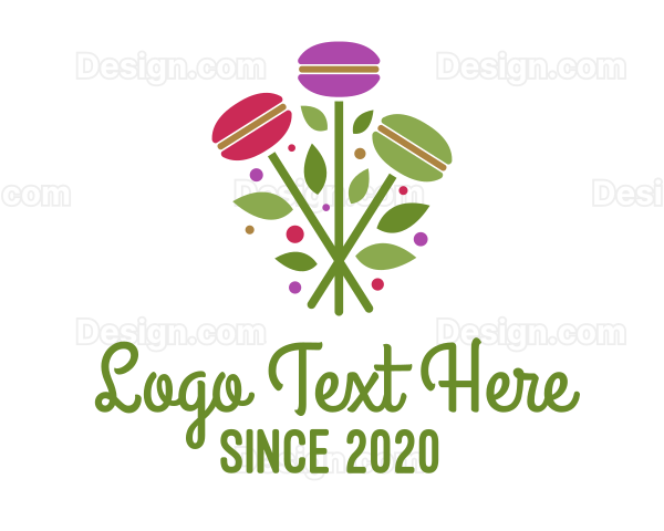 Colorful Macaroon Flower Logo