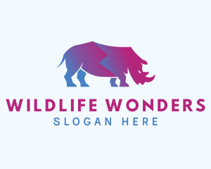 Wildlife Rhinoceros Zoo logo design