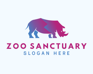 Wildlife Rhinoceros Zoo logo design