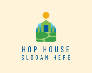 Green House Yard Lawn logo design