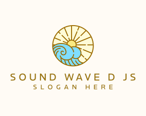 Beach Resort Sunset logo design