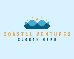 Ocean Wave Crown logo design