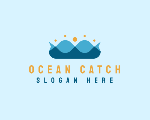 Ocean Wave Crown logo design