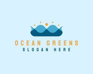 Ocean Wave Crown logo design