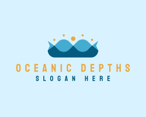 Ocean Wave Crown logo design