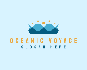 Ocean Wave Crown logo design