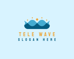 Ocean Wave Crown logo design