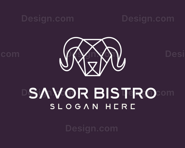 Geometric Polygon Ram Logo