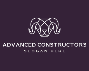 Geometric Polygon Ram logo design