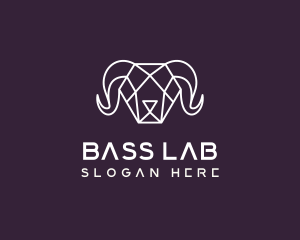 Geometric Polygon Ram logo design