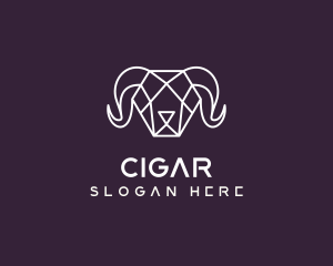 Geometric Polygon Ram logo design