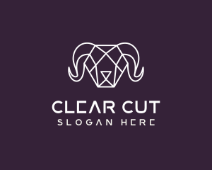 Geometric Polygon Ram logo design