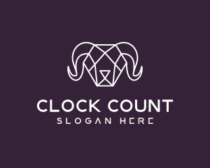 Geometric Polygon Ram logo design