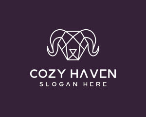 Geometric Polygon Ram logo design