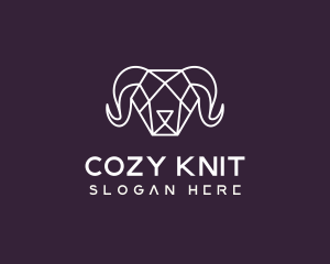 Geometric Polygon Ram logo design