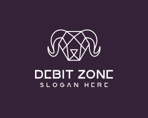 Geometric Polygon Ram logo design