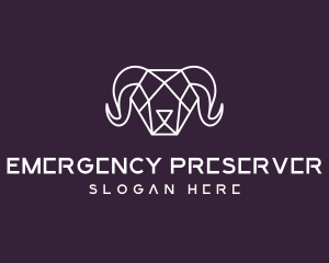 Geometric Polygon Ram logo design