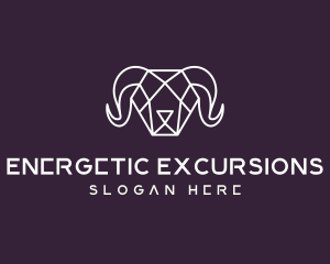 Geometric Polygon Ram logo design