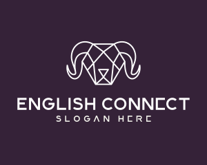 Geometric Polygon Ram logo design