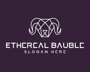 Geometric Polygon Ram logo design