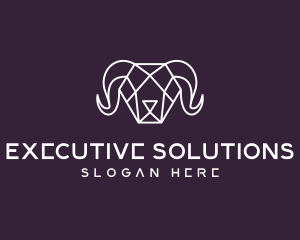 Geometric Polygon Ram logo design