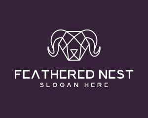 Geometric Polygon Ram logo design