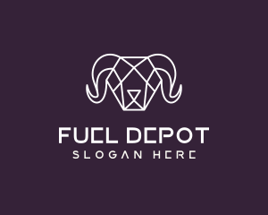 Geometric Polygon Ram logo design