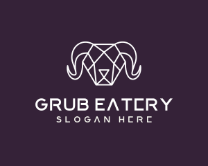 Geometric Polygon Ram logo design