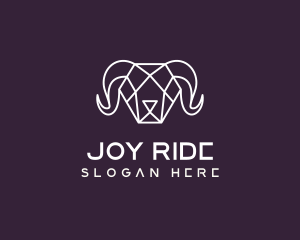 Geometric Polygon Ram logo design