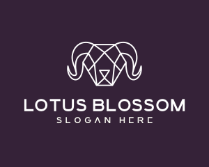 Geometric Polygon Ram logo design