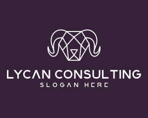 Geometric Polygon Ram logo design