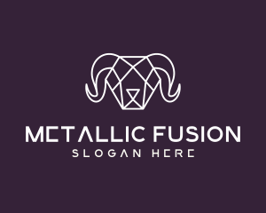 Geometric Polygon Ram logo design