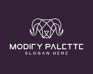 Geometric Polygon Ram logo design