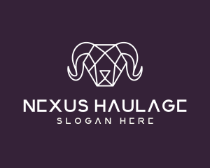 Geometric Polygon Ram logo design