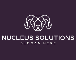 Geometric Polygon Ram logo design