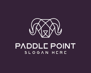 Geometric Polygon Ram logo design