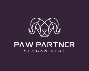 Geometric Polygon Ram logo design