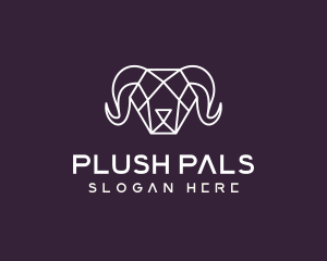 Geometric Polygon Ram logo design