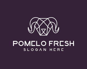 Geometric Polygon Ram logo design