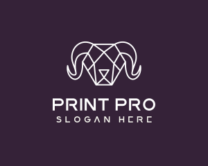 Geometric Polygon Ram logo design