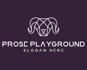 Geometric Polygon Ram logo design